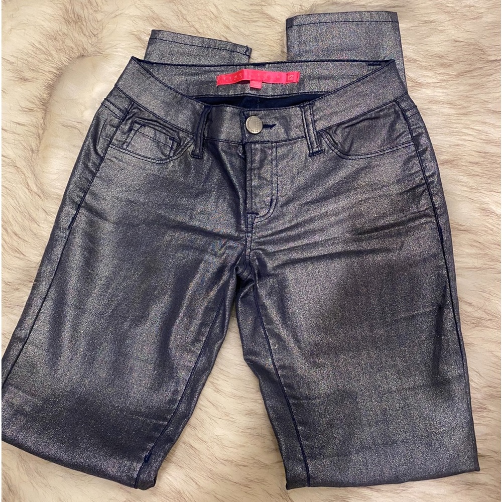 Beautiful and sexy stretch pants dark blue metallic - size 2